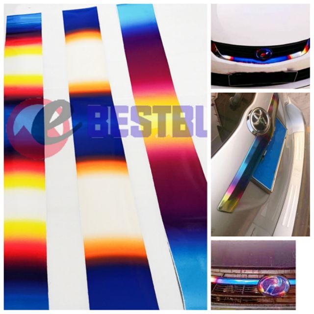 Titanium Car Wrapping Sticker New Wrap Chrome Grill Logo for Motorcycle