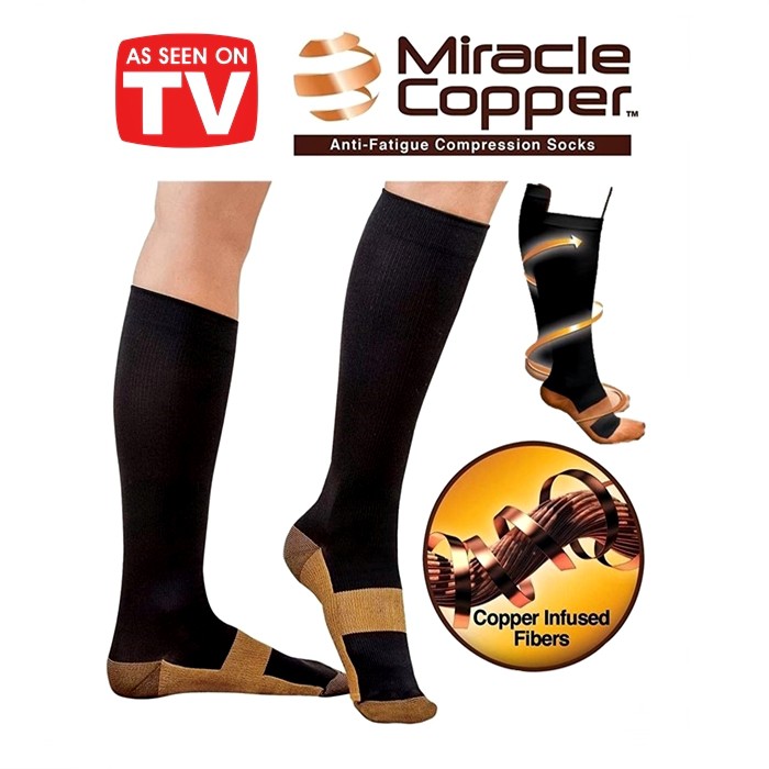 Comfortable Relief Soft Unisex Miracle Copper Anti-Fatigue Compression Socks