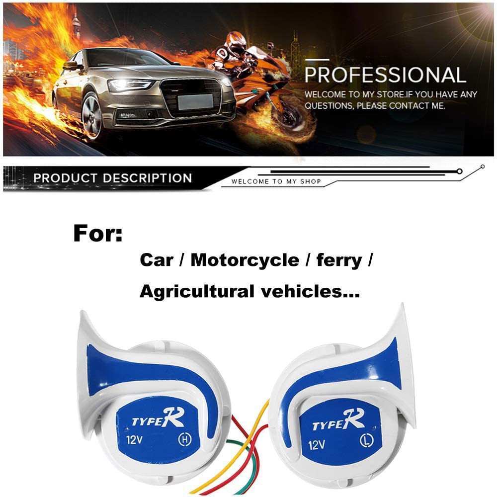 (readystock)2pcs TYPE-R Car Digital Electric 12v Magic Horn Car Horn / Hon kereta proton perodua honda toyota