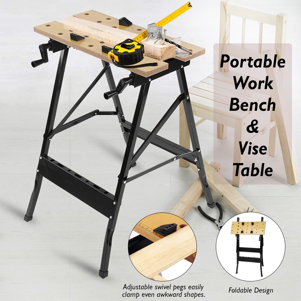  Portable  Work Table Portable  Work Bench and Vise Table 