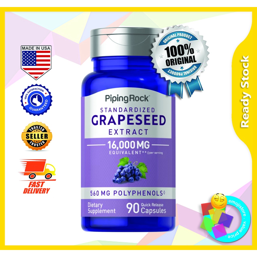 Piping Rock Grapeseed Extract, 16,000 mg (per serving), 90 Quick
