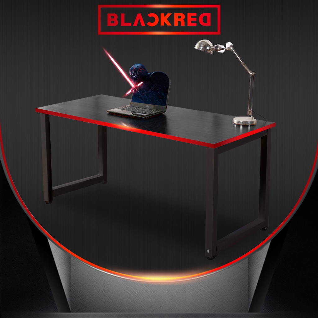 [READY STOCK] FINSSO: Black Computer Gaming Desk Wooden Desk - Gaming table/ Study table/ Meja