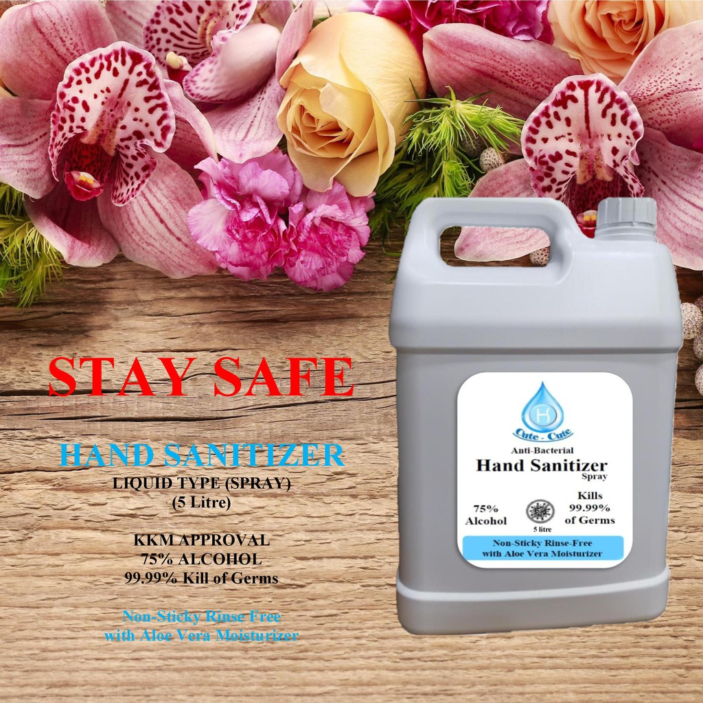 Hand Sanitizer 5 Litre Liquid Type (Spray) KKM Approved Shopee