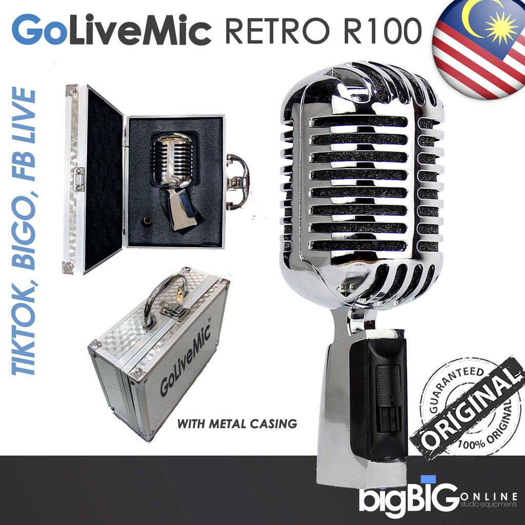 Golivemic Podpro Retro R100 Metal Professional Vocal Dynamic Vintage Microphone For Karaoke Recording Studio KTV Jazz