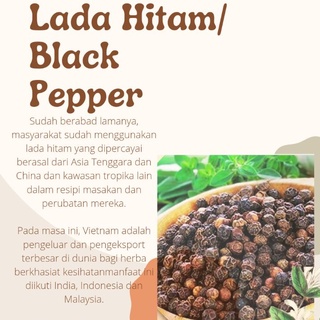 100 Pure Black Pepper Powder Serbuk Lada Hitam Asli 500g 1KG SERBUK