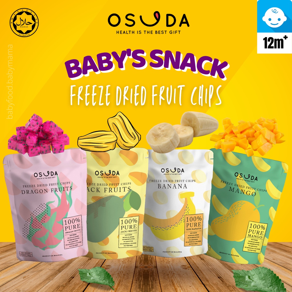 [HALAL] OSUDA HEALTHY SNACK BABY FOOD FREEZE DRIED FRUIT CHIPS DRAGON FRUITS JACK FRUITS