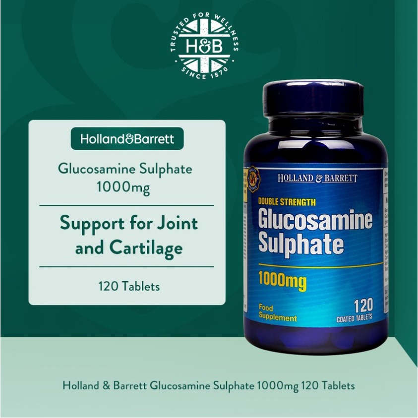 Holland & Barrett Glucosamine Sulphate 1000mg 120 Tablets (BBE 09/2023