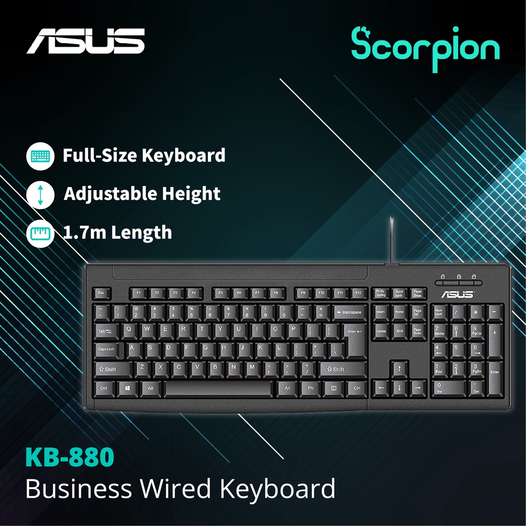 Asus KB880 Business Wired Keyboard Shopee Malaysia