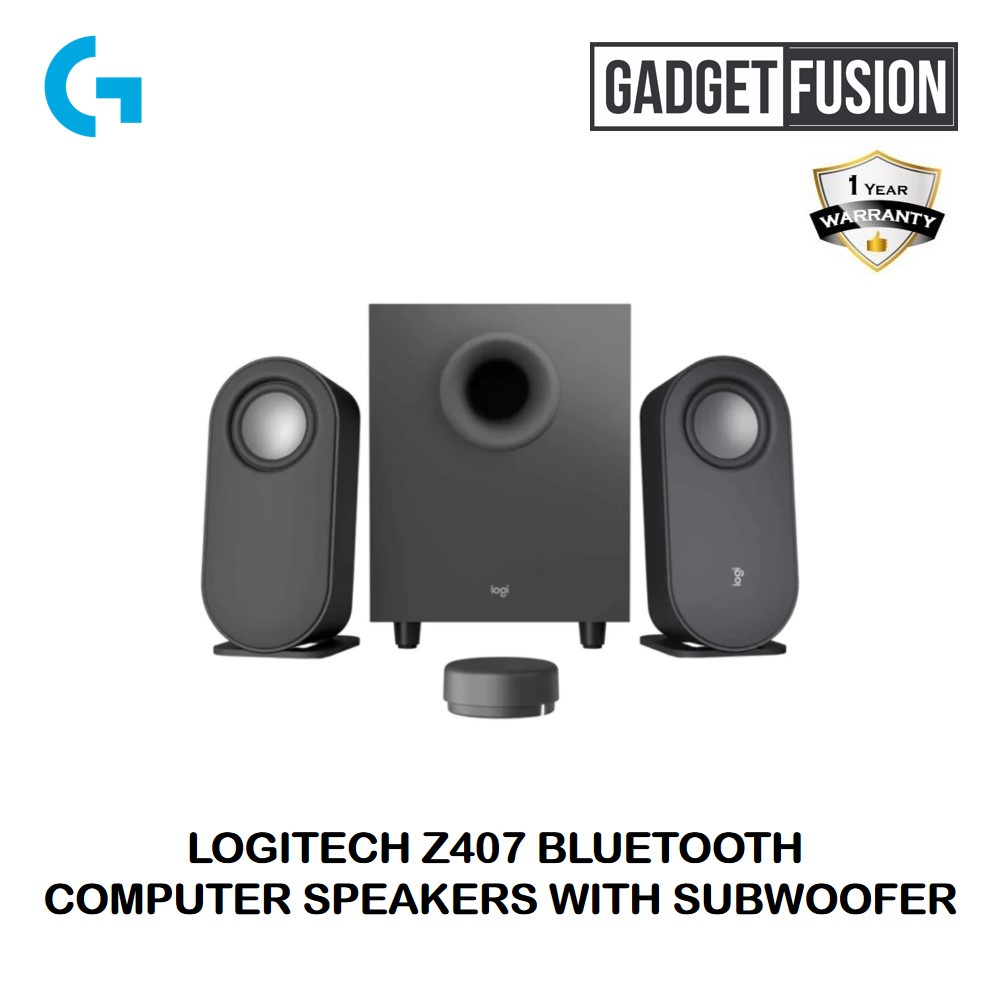 LOGITECH Z407 BLUETOOTH COMPUTER SPEAKERS WITH SUBWOOFER / 1YW Shopee Malaysia