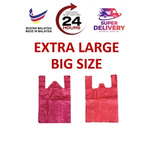 🔥Paling MURAH🔥EXTRA LARGE BIG High Quality Singlet Plastic Bag / T-Shirt Bag 24X28 (75) / 26X33 (85)