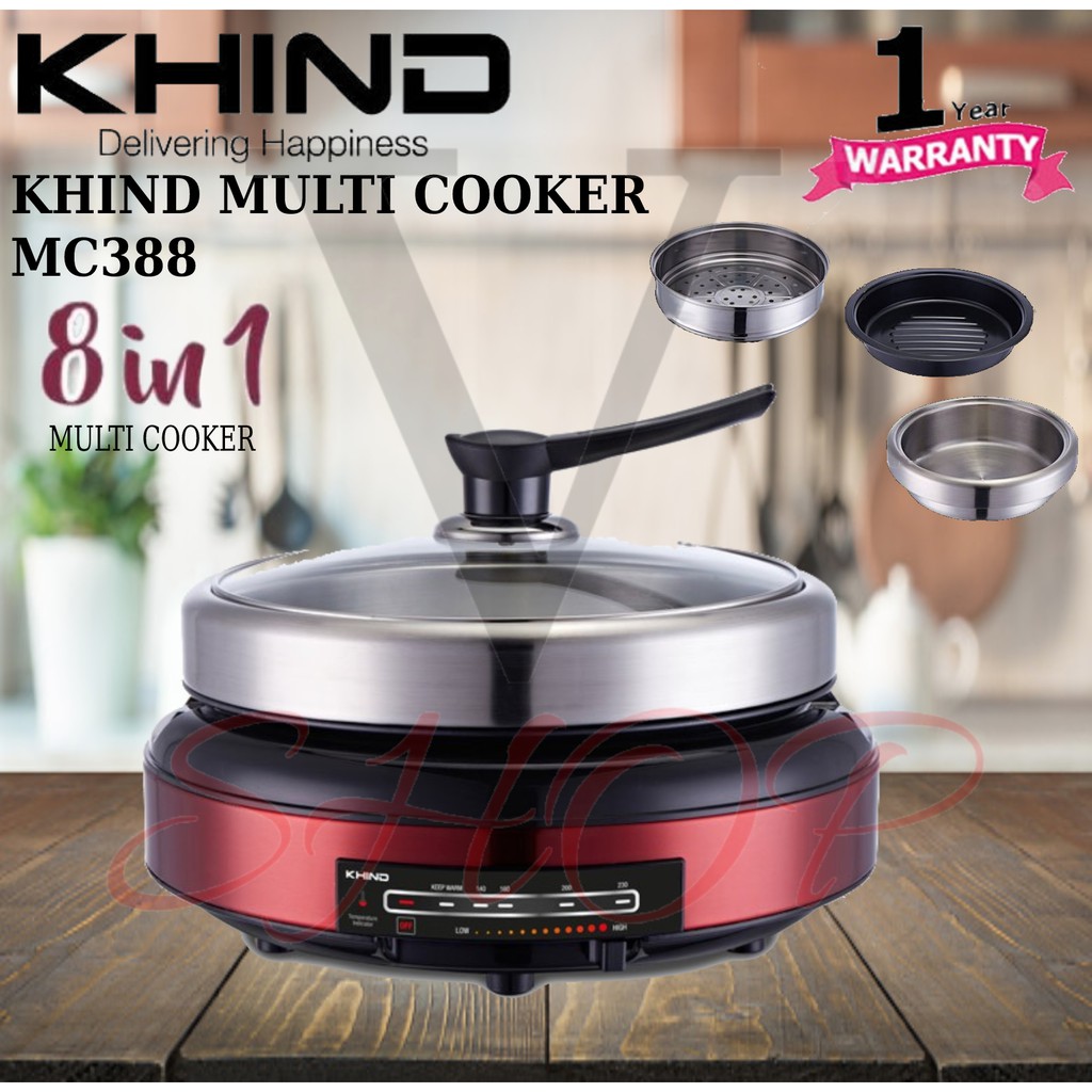 KHIND 8 IN 1 ELECTRIC MULTI COOKER MC388 // KHIND 5L MULTIFUNCTION ELECTRIC SKILLET HP7000