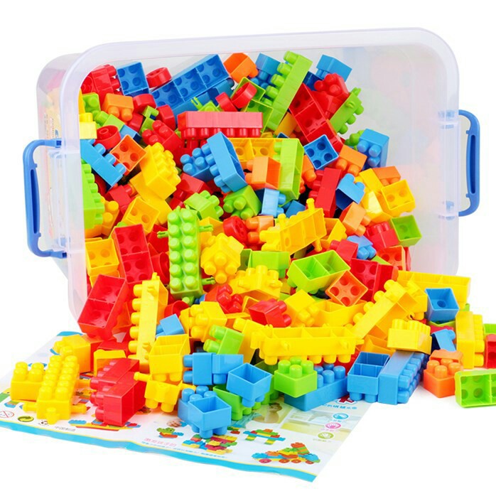 toddler building bricks