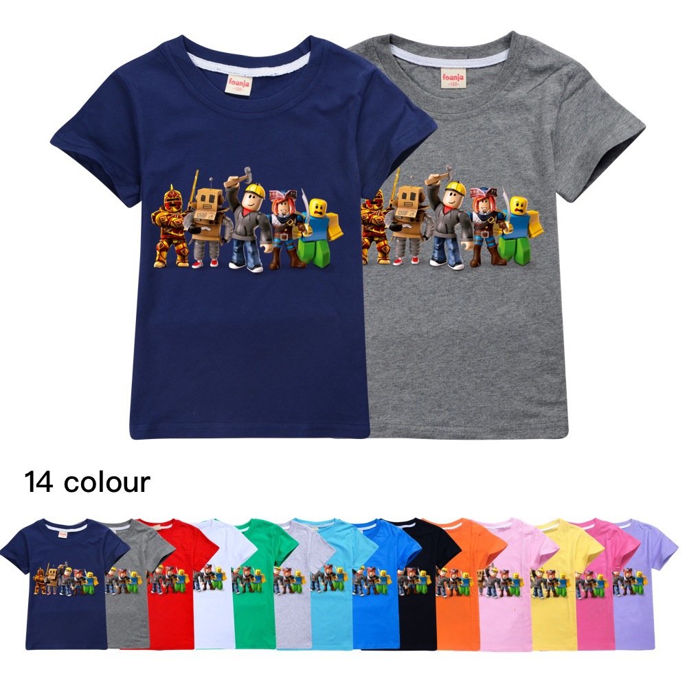 100 Cotton 2020 Summer Roblox Lego Online Games Esport Adobt Me Jailbreak Short Sleeve O Neck T Shirt Men Fashion Kid Shirt Shopee Malaysia - roblox lego shirt