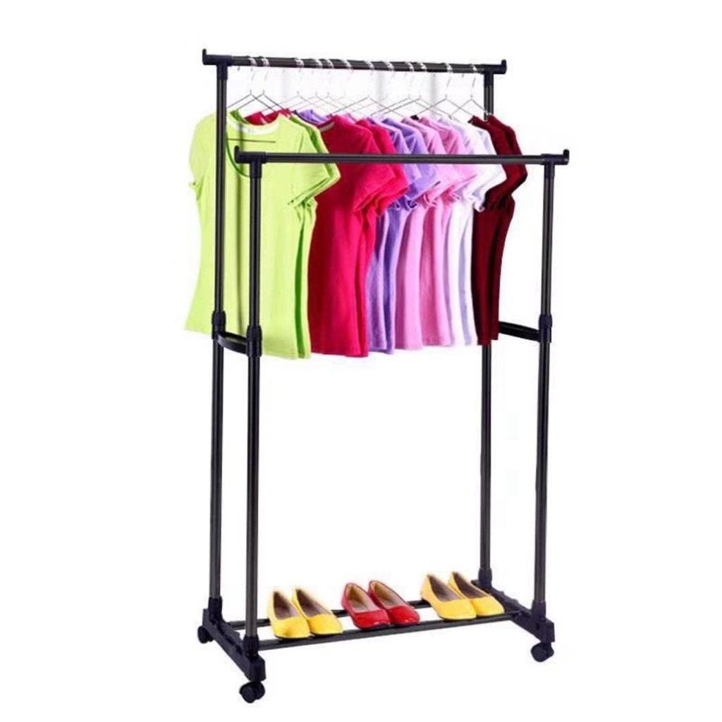 8006 Steel Clothes  Organization Double Pole Adjustable 