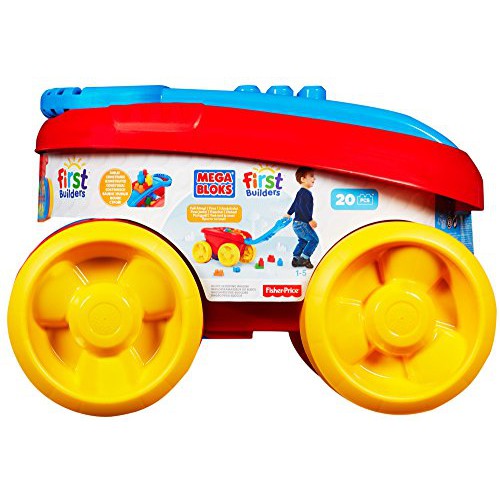 mega bloks block scooping wagon building set red