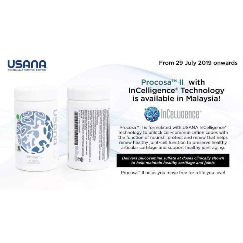 Original 100 USANA Procosa II Bone & Joint Support Glucosamine (Exp