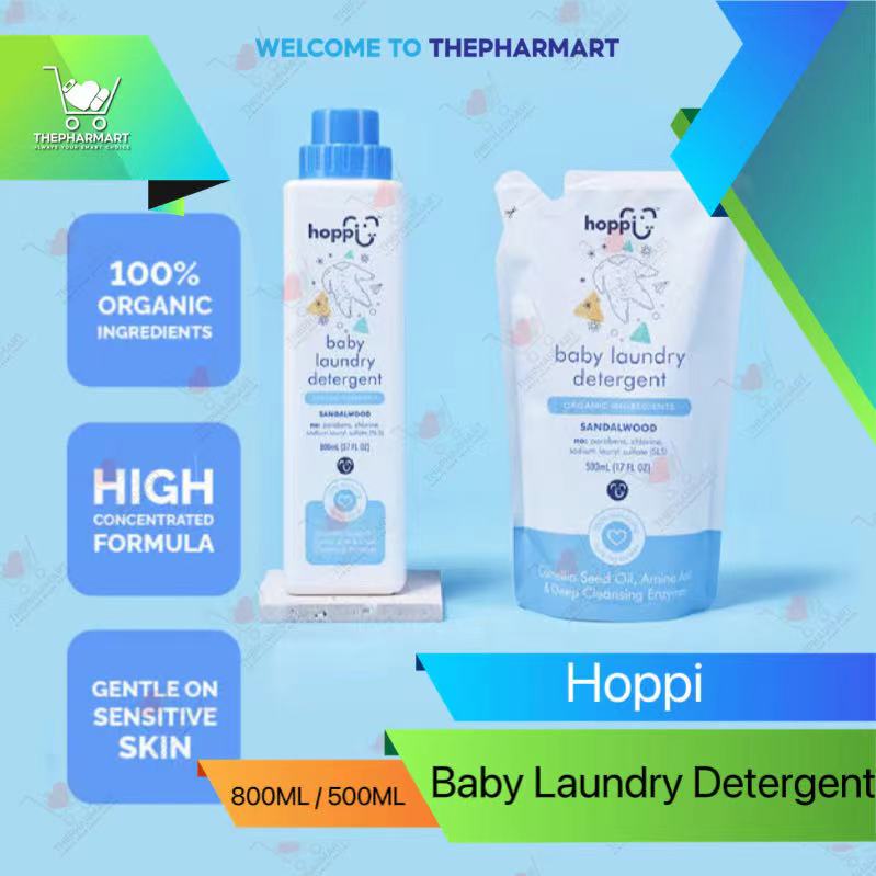 Hoppi 100 Organic Baby Laundry Detergent Bottle (800ML) / Refill Pack
