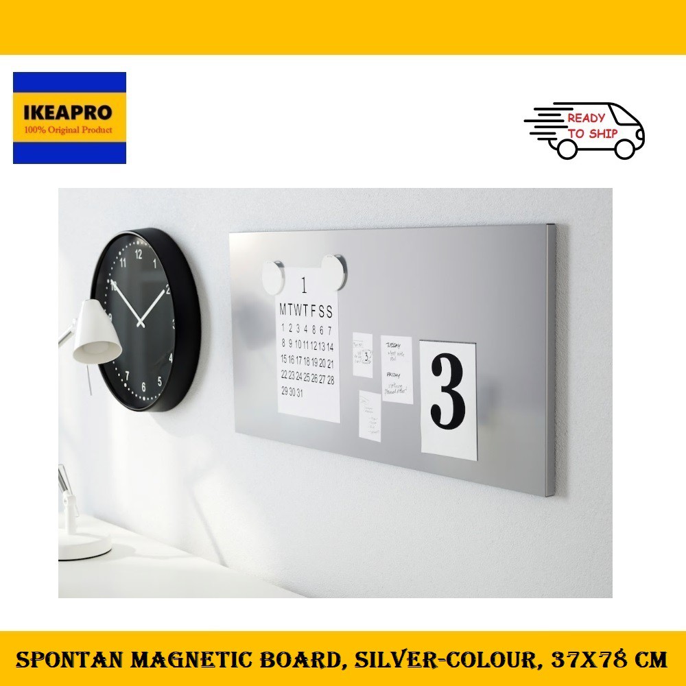 Magnetic board silver-colour 37x78 cm IKEA SPONTAN