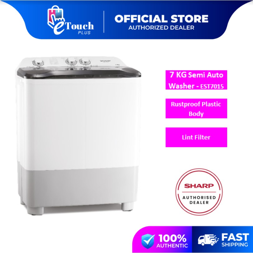 Sharp 7kg Semi Auto Washing Machine EST7015 washer mesin basuh STANDARD ...