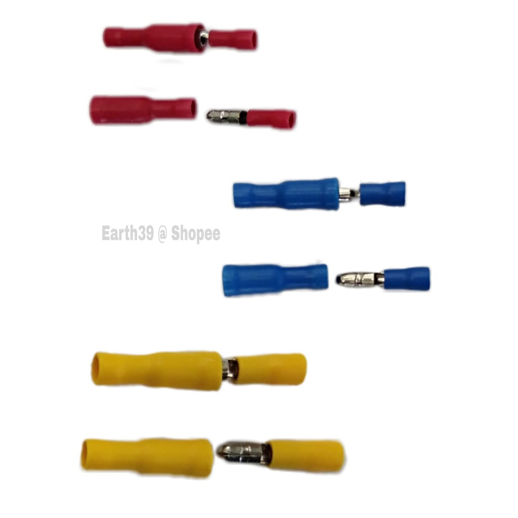 Insulated Connector Male+Female Red, Blue, Yellow (2pair each colour ...