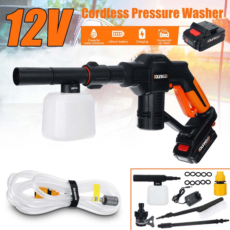 20V Cordless Pressure Cleaner Car Washer & Water Hose Outdoor Water