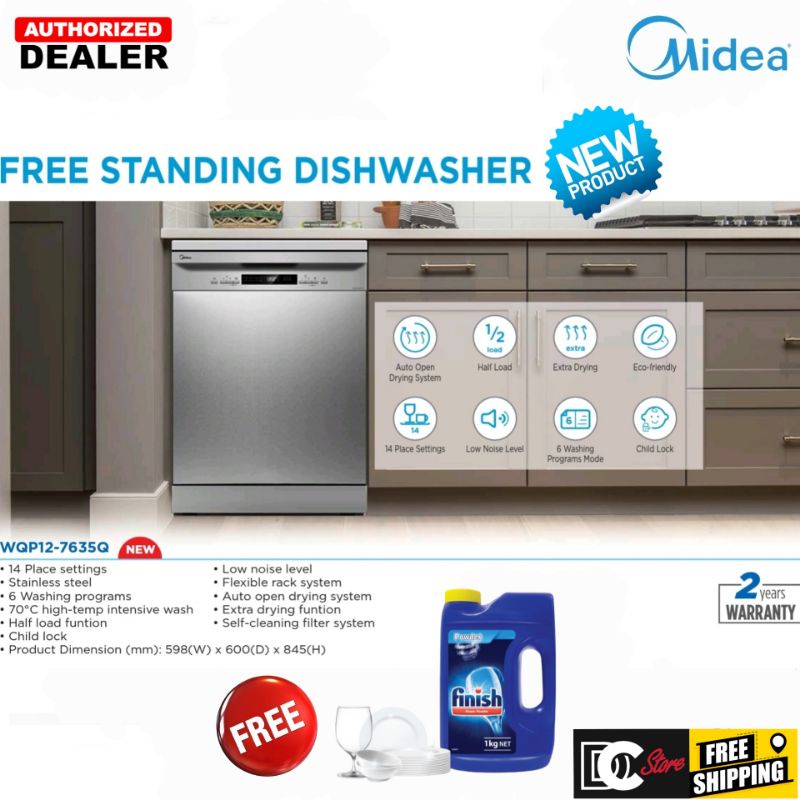 Midea Freestanding Dishwasher WQP12-7635Q