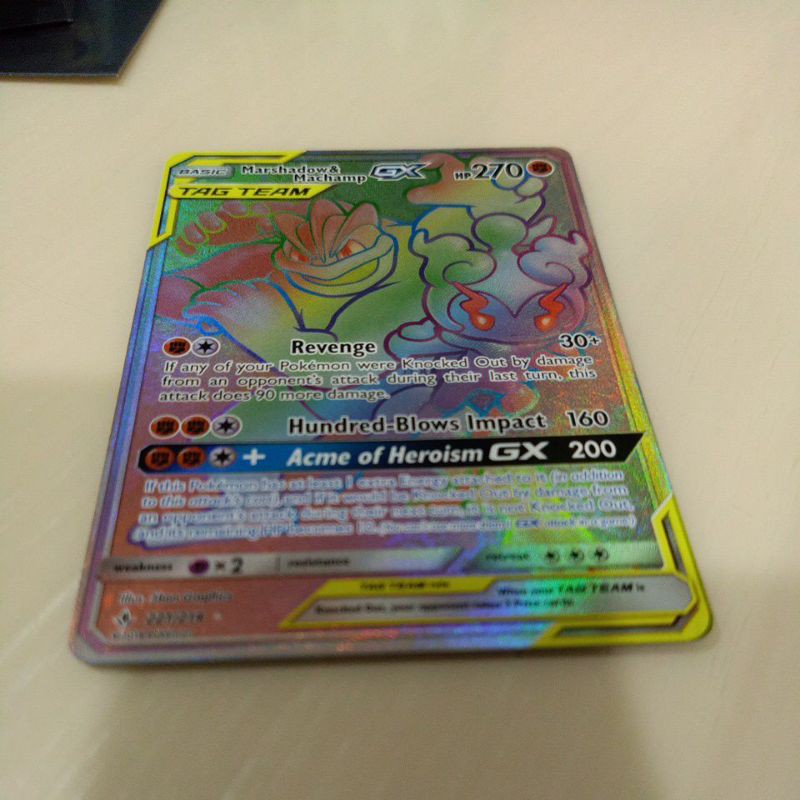 Marshadow&Machamp Tag Team GX Hyper Rare Rainbow Shopee Malaysia