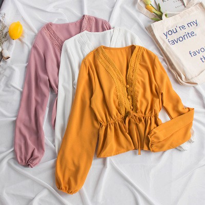 korean style women ladies chiffon shirt blouse baju baju korean style women ladies chiffon shirt blouse baju baju