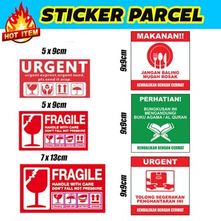 (30pcs) STICKER PARCEL Jnt Fragile Sticker, Urgent Sticker, Food ...