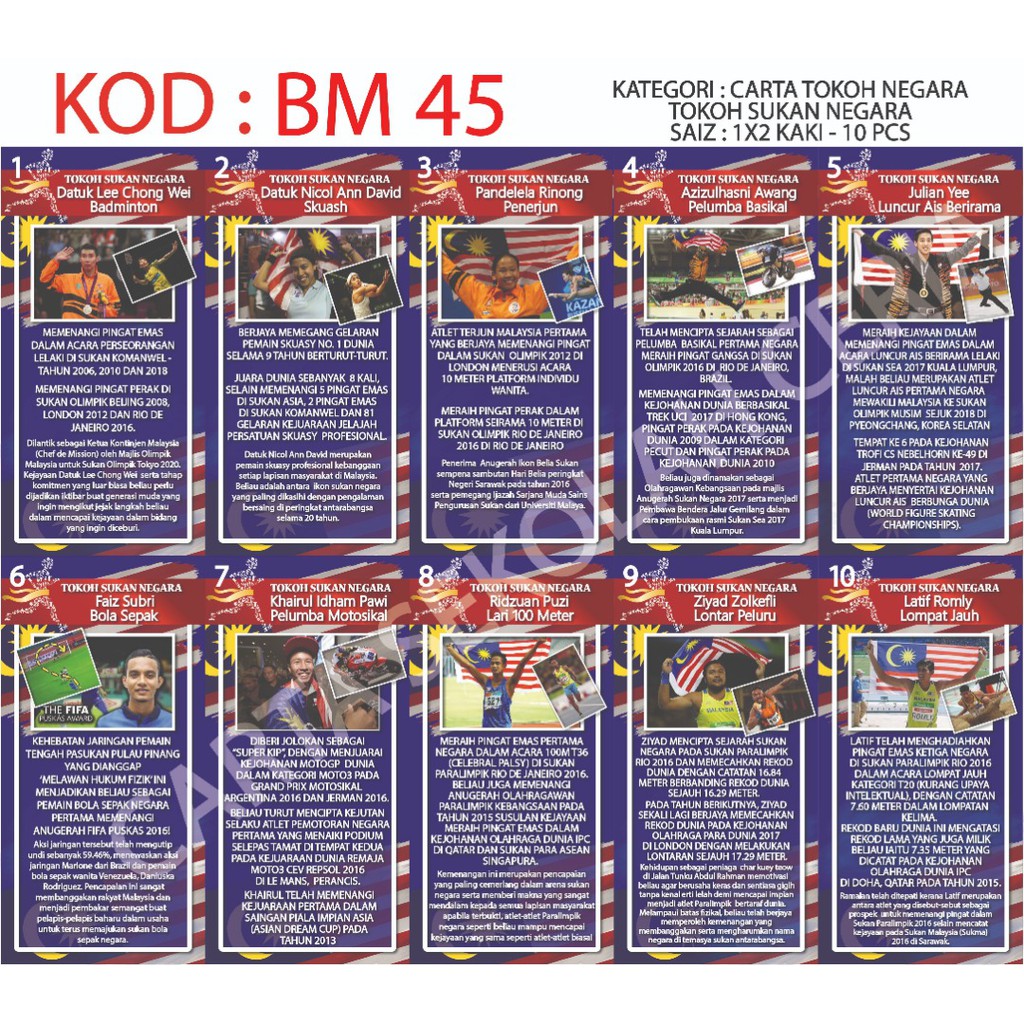 Tokoh Sukan Negara Bm45 Shopee Malaysia