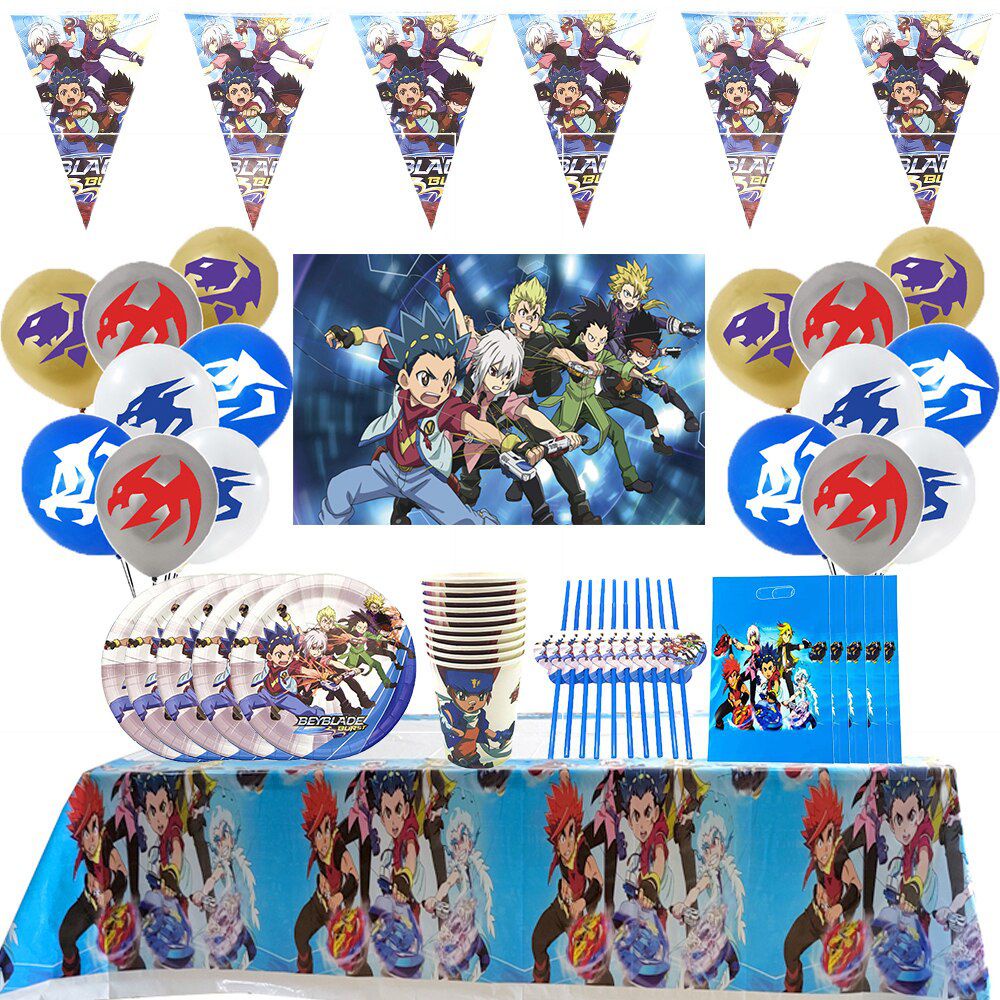 Burst Beyblade Balloons Theme Happy Birthday Party Set Boys Favors ...