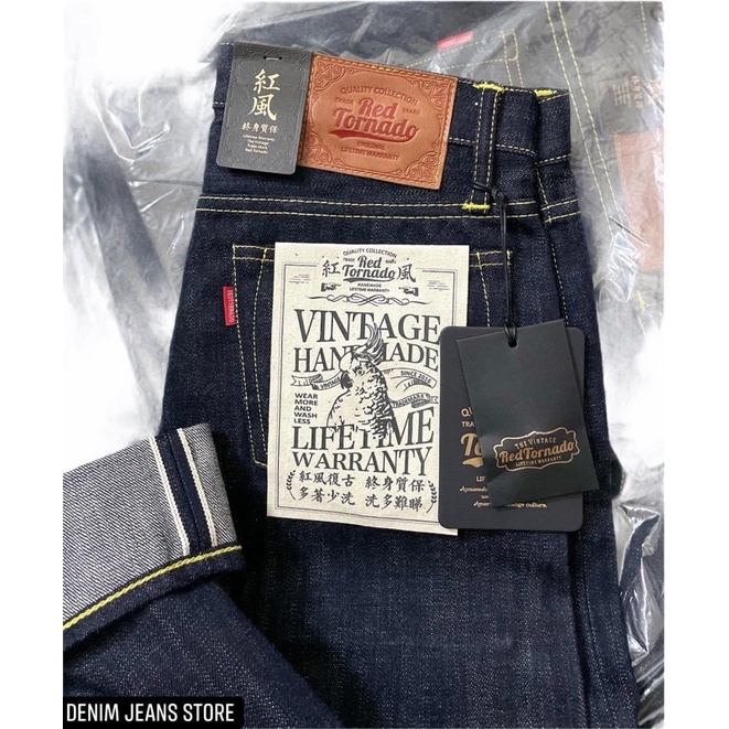 Ready Stock Original Red tornado 17oz slim fit denim jeans wing selvage iron ranger suitable with boots sneakers men