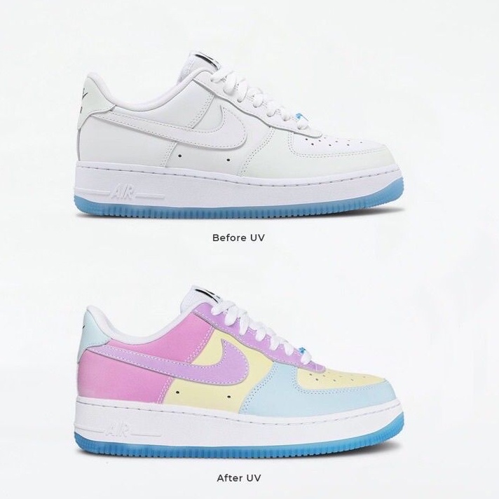 sun color changing air force ones