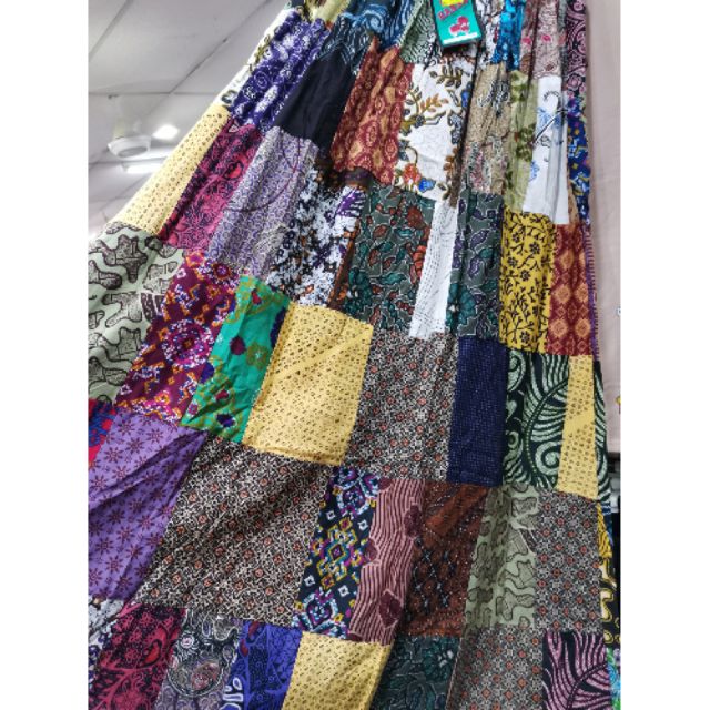Skirt labuh batik  kain perca  XXL Shopee Malaysia