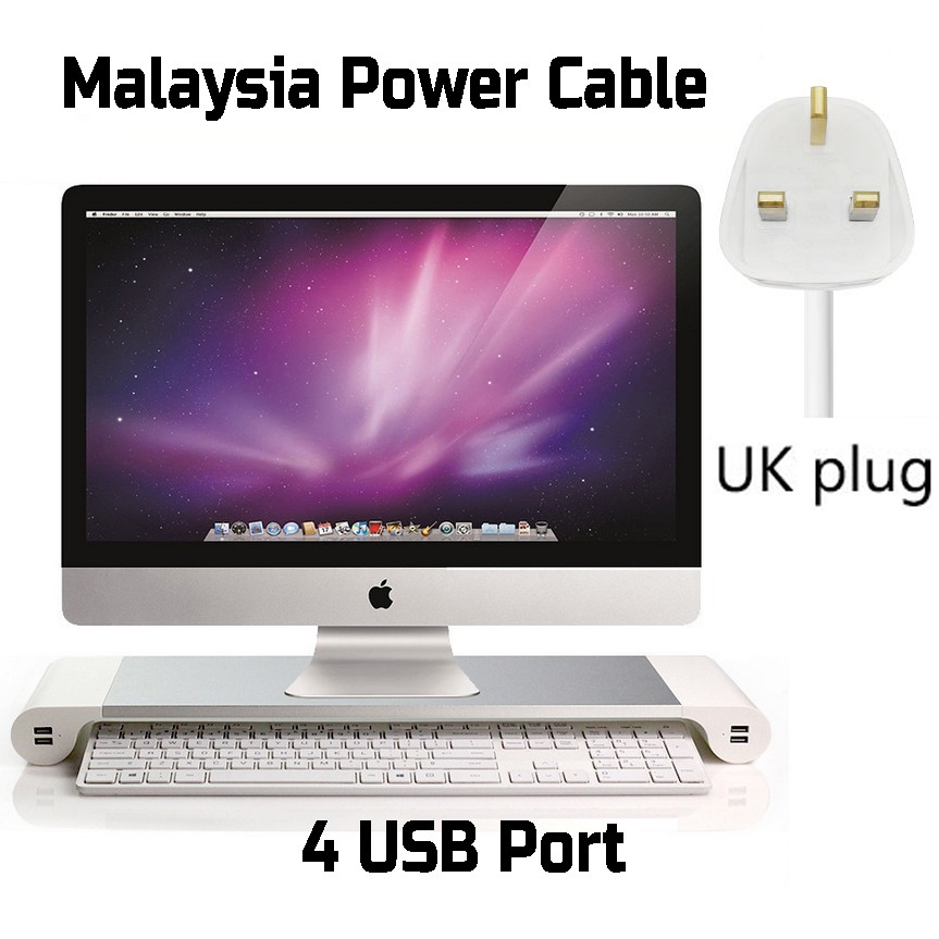 Aluminum Alloy 4 USB Ports Desktop Stand Space Bar Aluminum Alloy 4 USB Ports Desktop Stand Space Bar