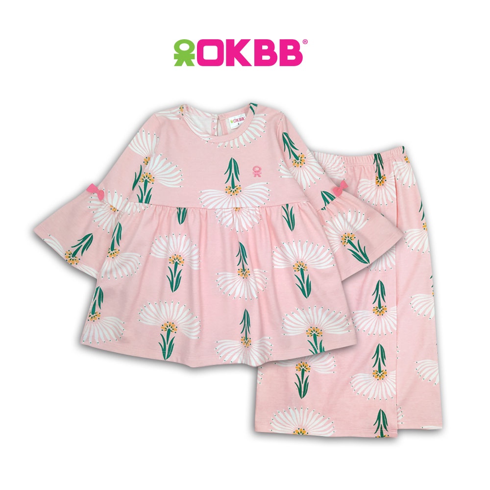 OKBB Special Mesra Raya Toddler Girl Baju Kurung Melayu Full Printed Floral Batik Clothing Set F3383_BFSL288