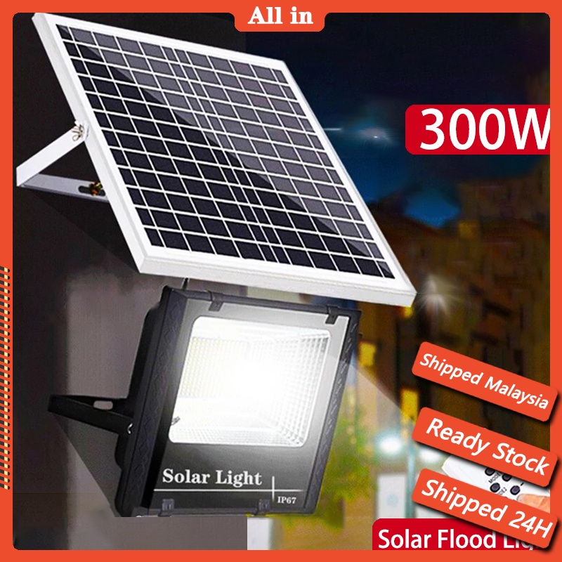 READY STOCK Solar Light 300W lampu Solar outdoor lighting Flood Light