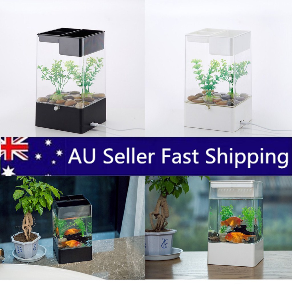 Square Aquarium Fish Tank Filter Usb Interface Led Light