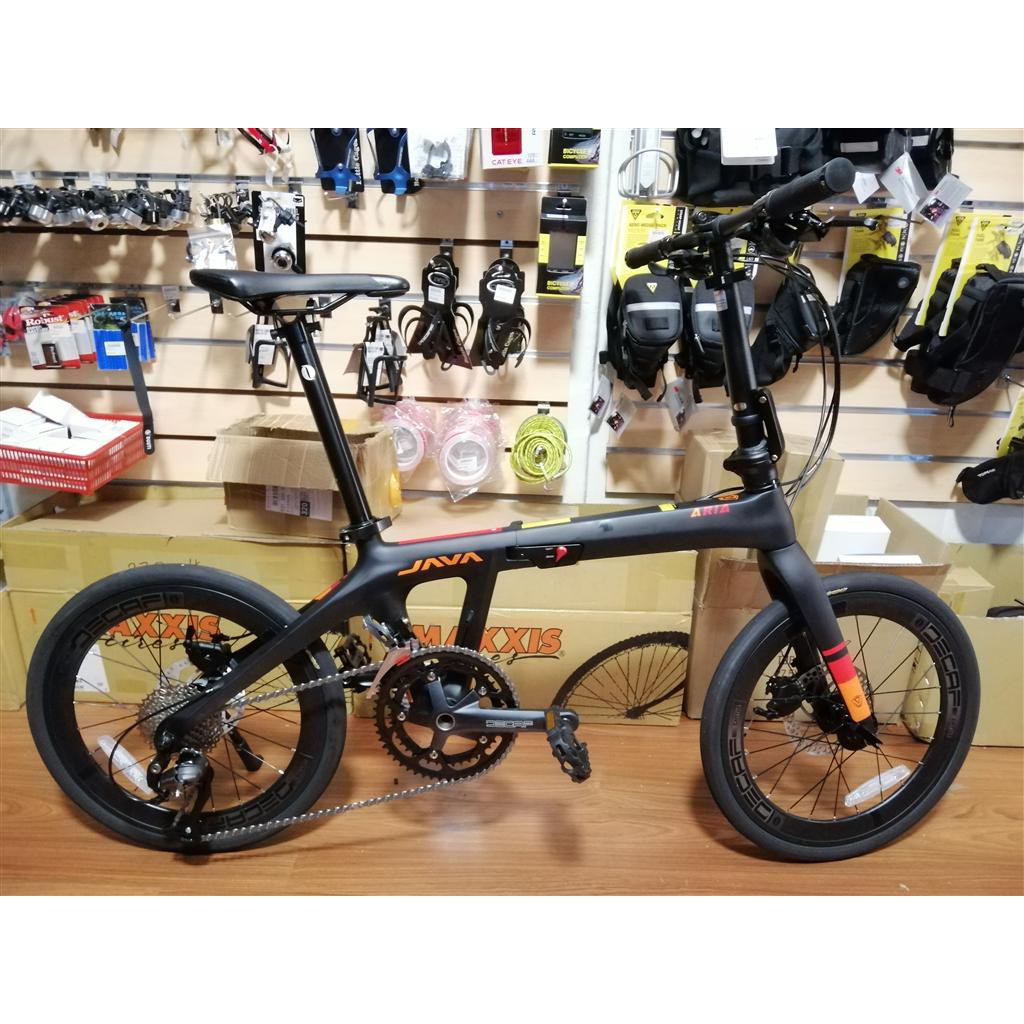 java folding bike carbon