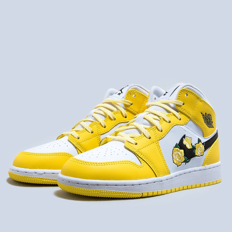 air jordan 1 mid yellow roses