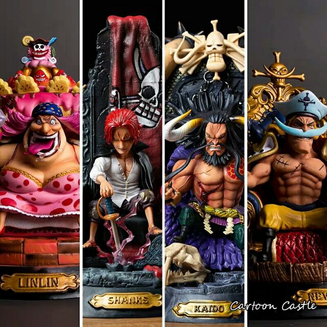 One Piece Anime Four Emperor Kaido Bigmom Shanks White Beard Action Figures Model Shopee Malaysia
