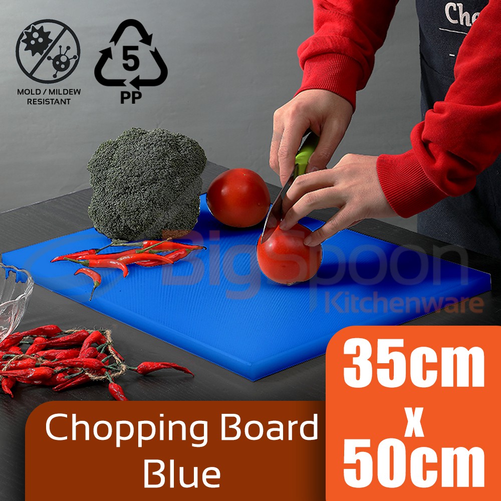 Colourful Polypropylene Chopping Board 35cm x 50cm - Blue