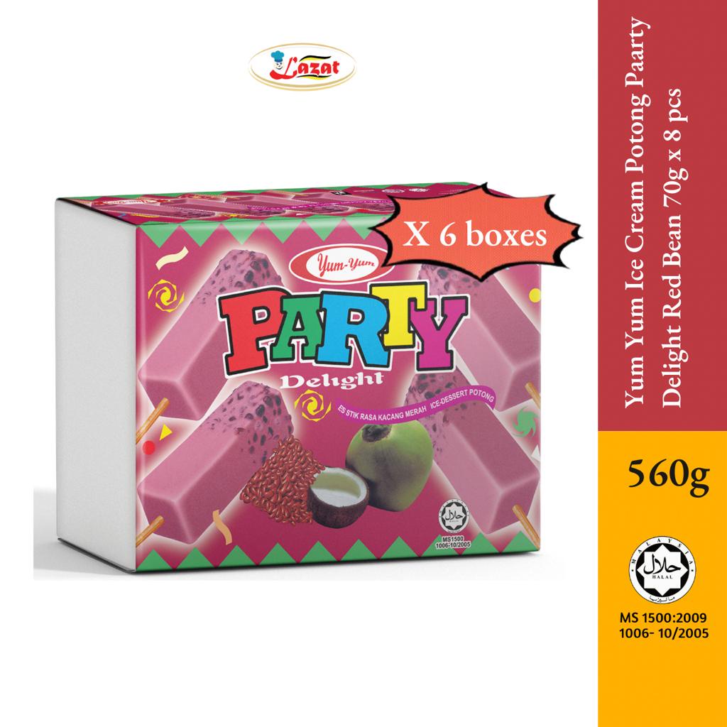 Yum Yum Ice Cream Potong Party Delight Red Bean (70g x 8pcs x 6 Boxes