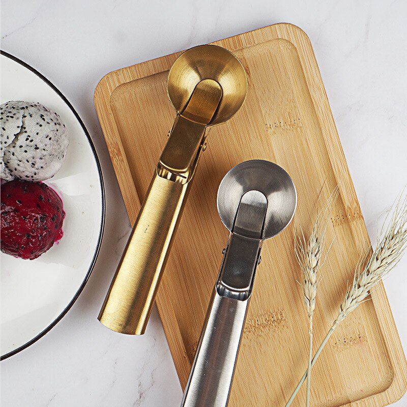 Ice-cream Scoop Ice Cream Stainless Steel Ice Ball Maker Yogurt Cookie Dough Meat Balls Ice Cream Watermelon Spoon