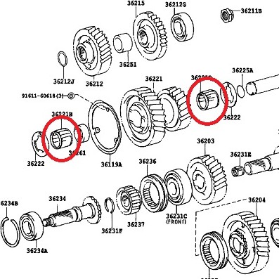 Toyota Land Cruiser Transfer Idler Gear Bearing X 2 Shopee Malaysia