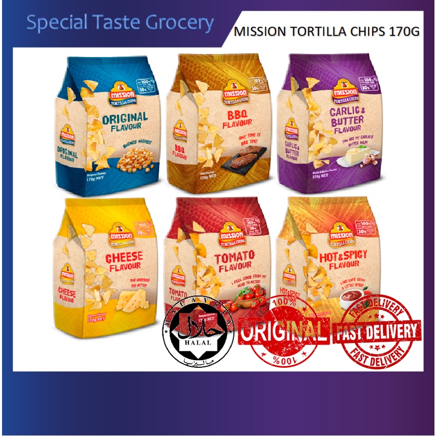Free Shipping Mission Tortilla Chips 170GOriginal/Garlic+Butter/BBQ