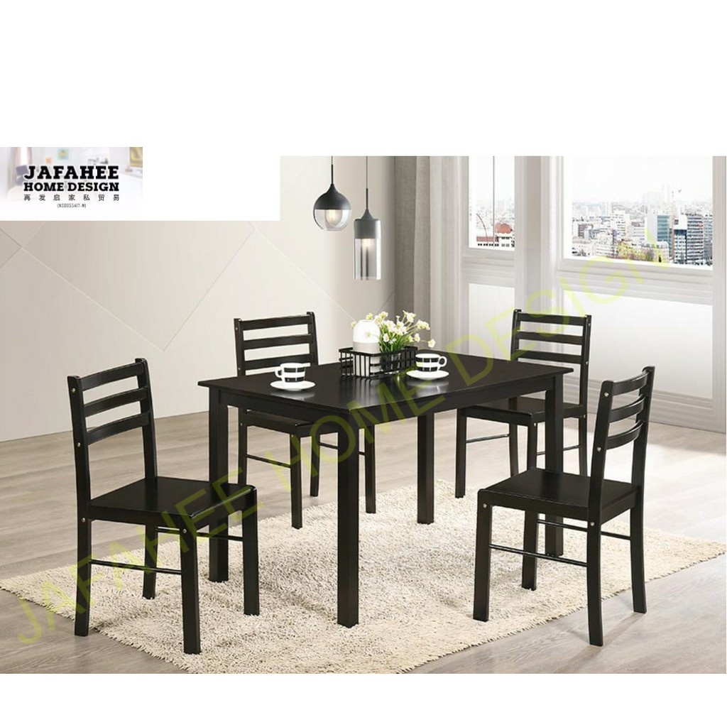 JFH Modern Cheapest Dining Chair and Table (1+4) / Set Meja Makan (1+4