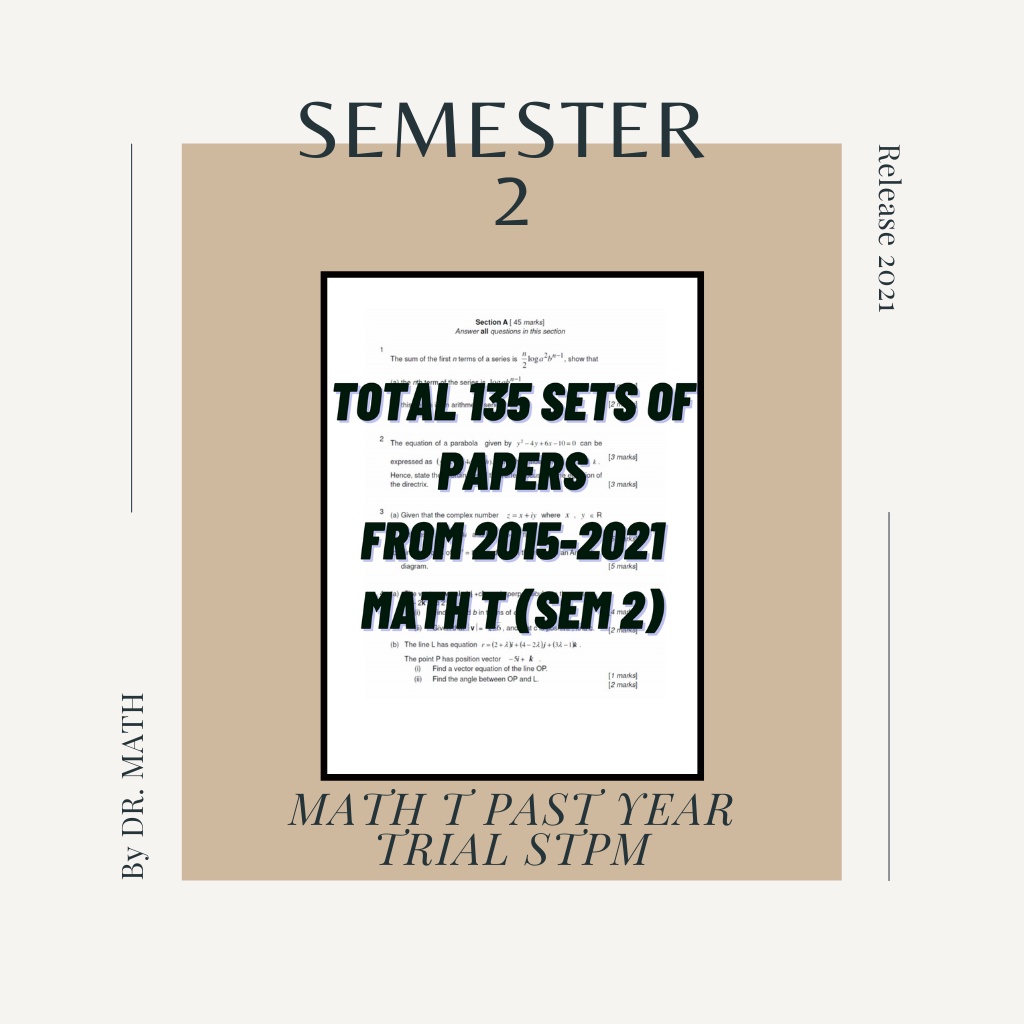 Buy [STPM] Mathematics t term 2/Sem 2 (Math T) *kertas soalan