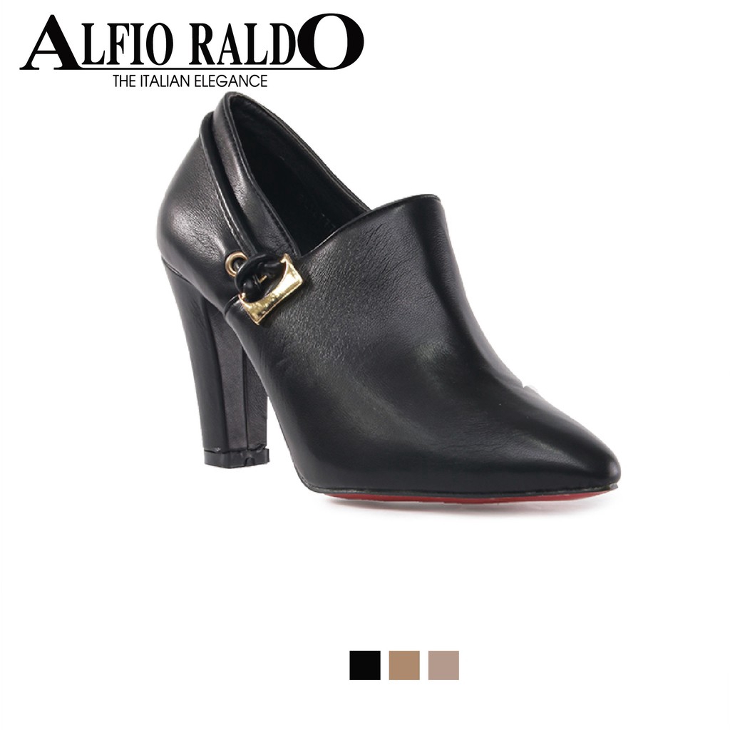 Alfio Raldo Women Fashion Black Mule Pump Heels With Side Buckle Zip Detail Shopee Malaysia