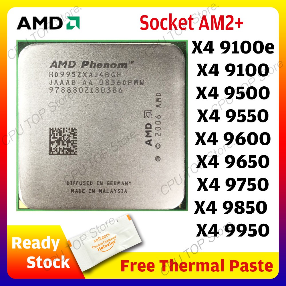 Amd Phenom X4 9950 9850 9750 9650 9600 9550 9500 9150 9100 Quad Core Cpu Processor Socket Am2 Shopee Malaysia